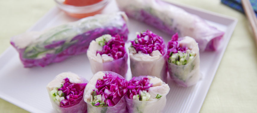 糖質オフ サラダチキンでお手軽 彩り生春巻き ふたりごはん